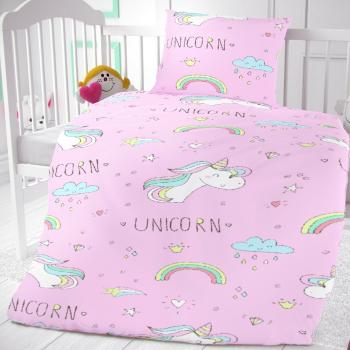 Lenjerie de pat din bumbac, pentru copii, Unicorn, 90 x 135 cm, 45 x 60 cm